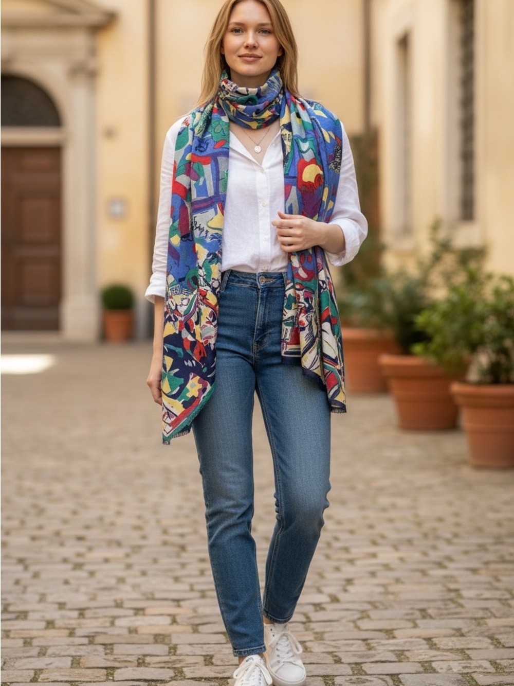 Fendi Scarf Shawl Colorful Foulard Scarf Wrap ShawlVintage Archival Y2K 1990s - Picture 8 of 10
